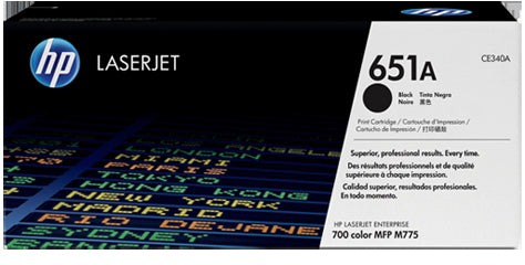 HP Cartouche toner 651A noir CE340A LJ Enterpr.700 M775 13'500 p.