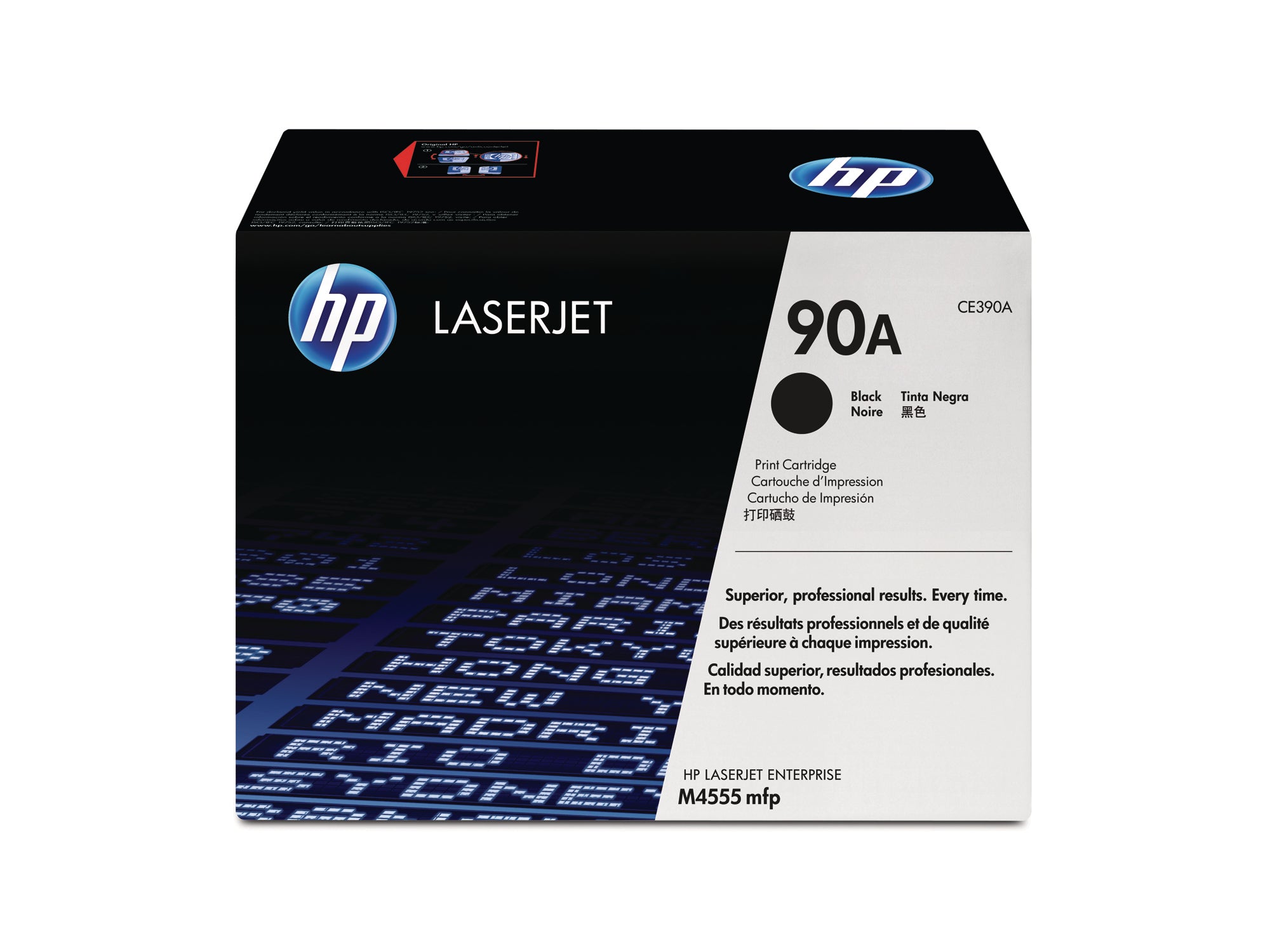 HP Cartouche toner 90A noir CE390A LaserJet M4555 10'000 pages