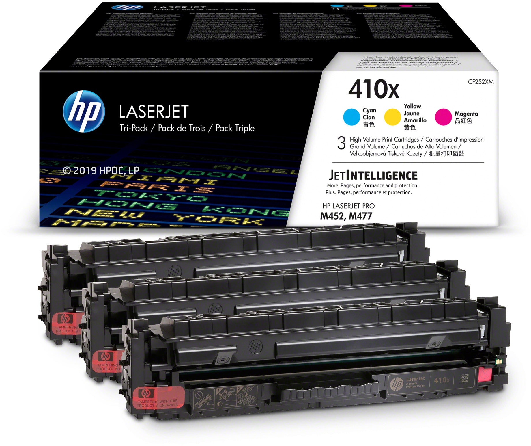HP Toner Tri-Pack 410X CMY CF252XM CLJ Pro M452 5000 p.