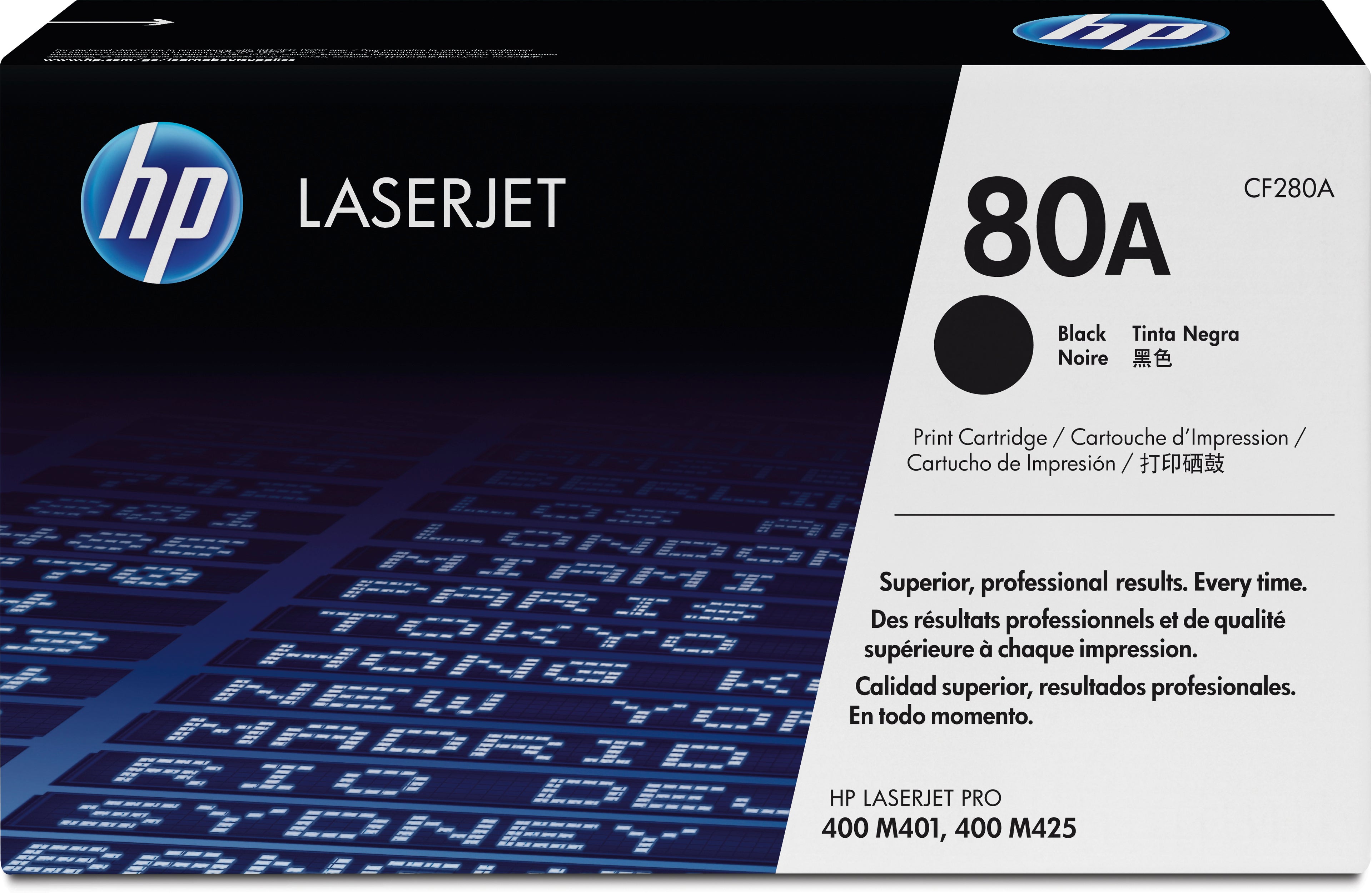 HP Cartouche toner 80A noir CF280A LaserJet Pro 400 2560 pages