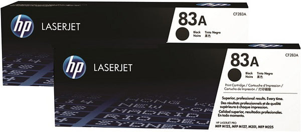 HP Cartouche toner 83AD noir CF283AD LaserJet Pro M125 2 pièces