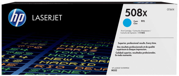 HP Cartouche toner 508X cyan CF361X CLJ Enterprise M552 9500 p.