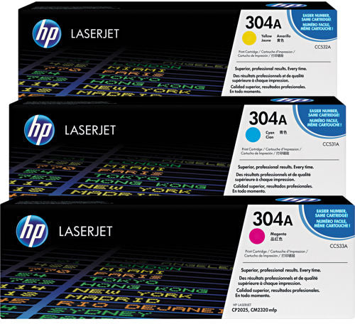 HP Toner Tri-Pack 304A CMY CF372AM Color LaserJet CP2025 2800 p.
