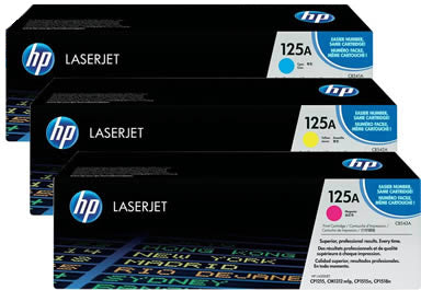 HP Toner Tri-Pack 125A CMY CF373AM Color LJ CP 1210 1400 pages