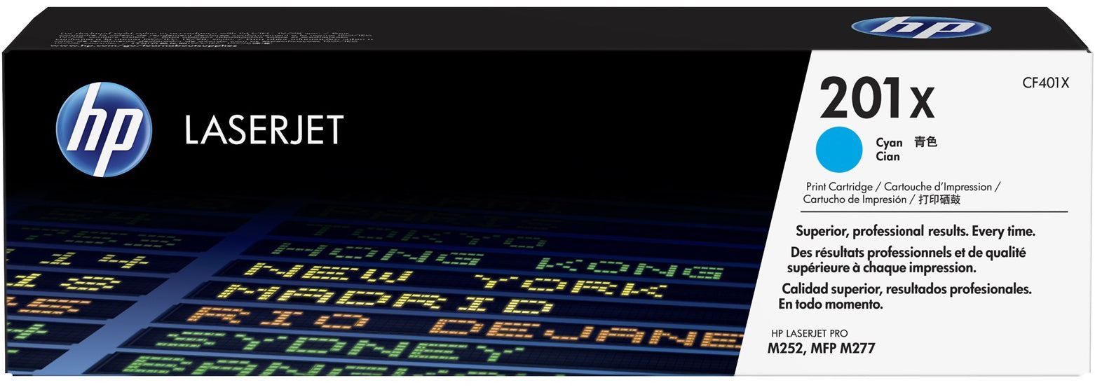 HP Cartouche toner 201X cyan CF401X CLJ Pro M252/MFP277 2300 p.