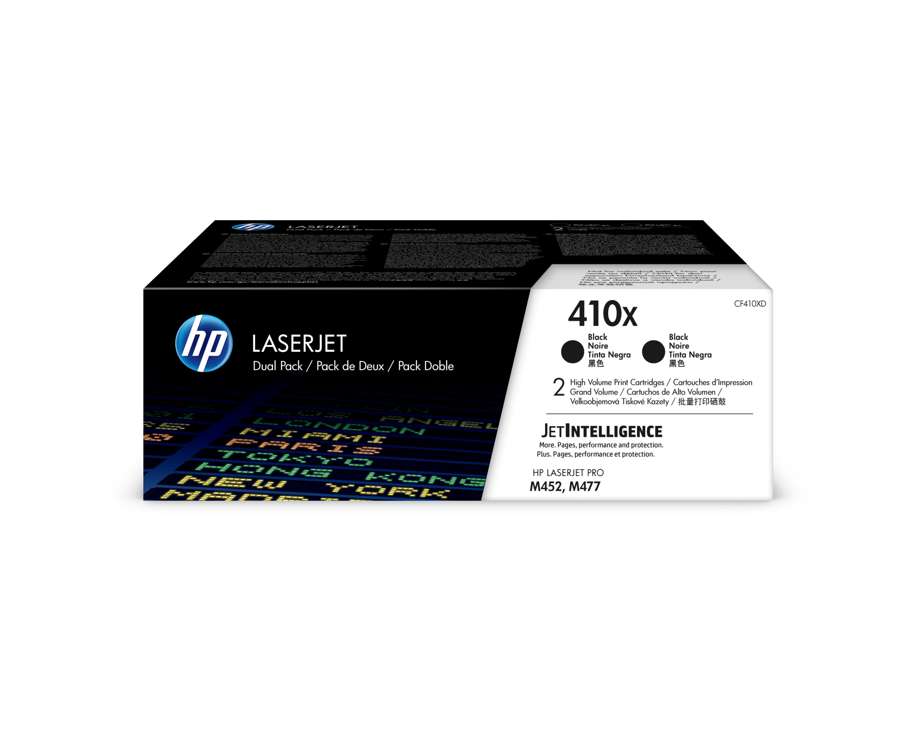 HP Cartouche toner 410X noir CF410XD CLJ Enterprise M452 2 pcs.
