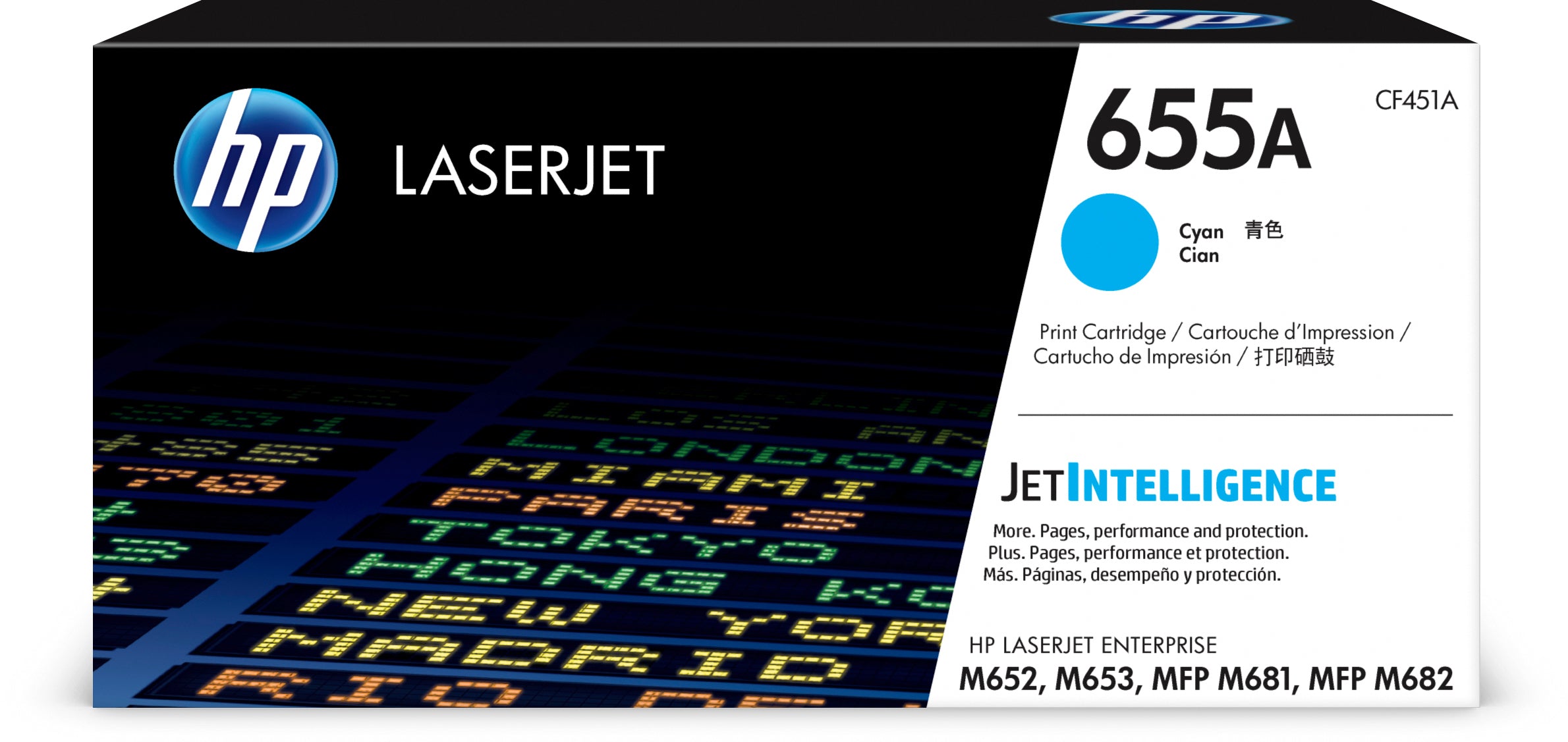 HP Cartouche Toner 655A cyan CF451A CLJ Enterprise M652 10'500 p.
