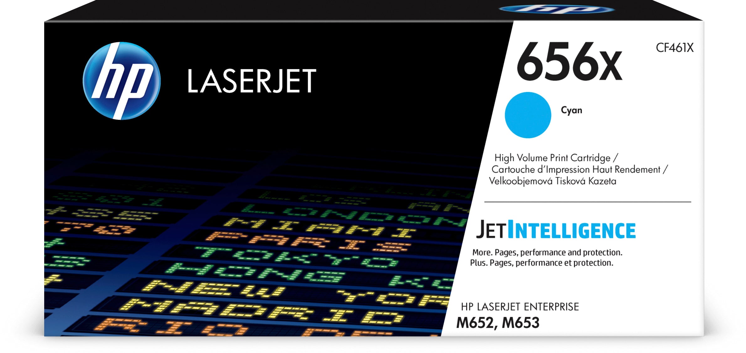 HP Cartouche Toner 656X cyan CF461X CLJ Enterprise M652 22'000 p.