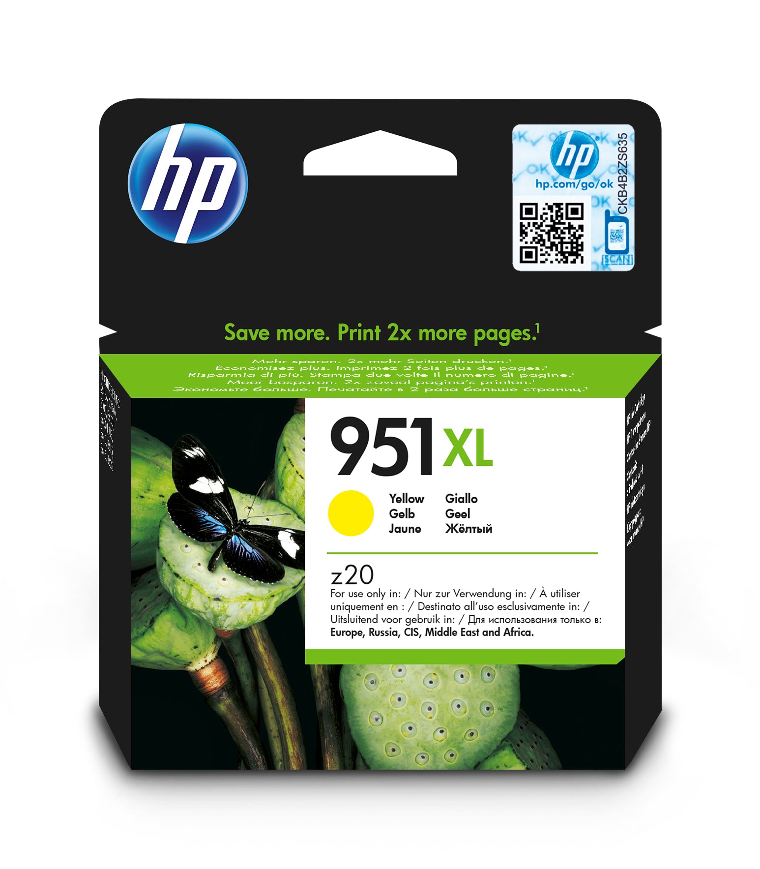 HP Cart. d'encre 951XL yellow CN048AE OfficeJet Pro 8100 1500 p.