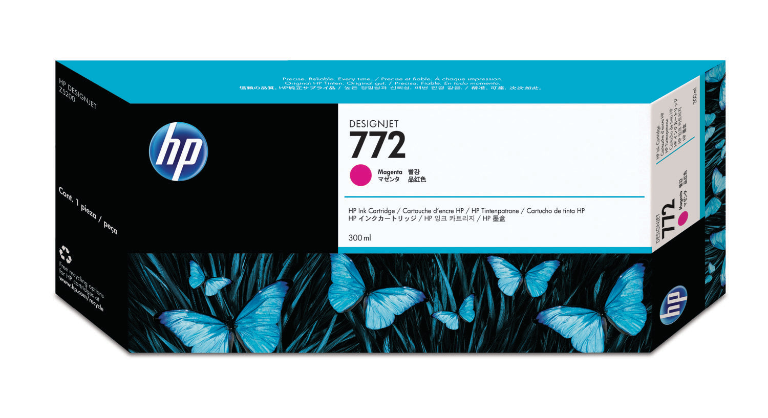 HP Cartouche d'encre 772 magenta CN629A DesignJet Z5200 300ml