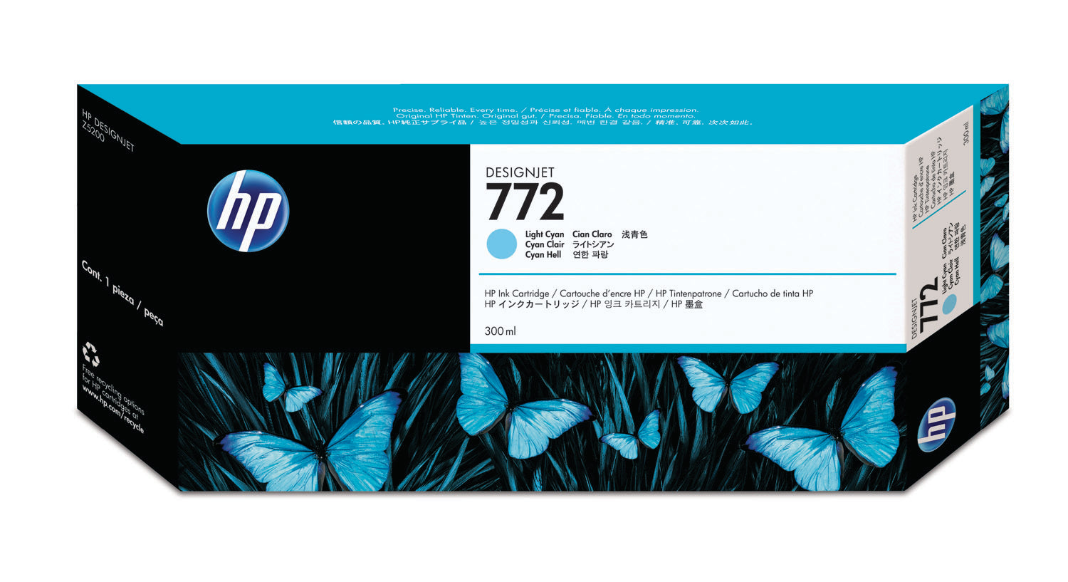 HP Cart. d'encre 772 light cyan CN632A DesignJet Z5200 300ml