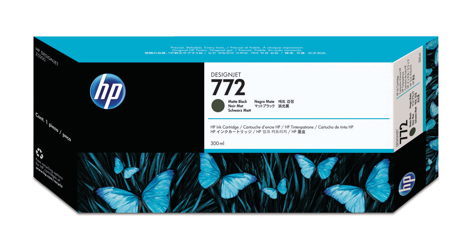 HP Cart. d'encre 772 matte black CN635A DesignJet Z5200 300ml