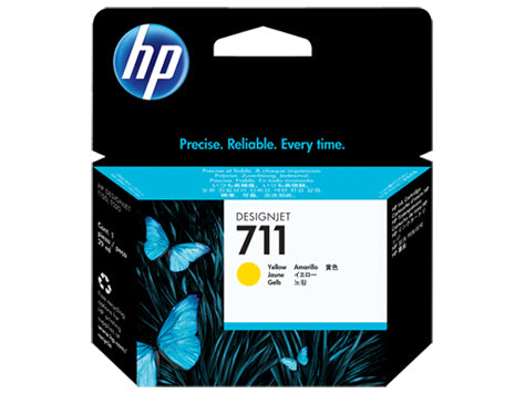 HP Cart. d'encre 711 yellow CZ132A DesignJet T120/520 29ml