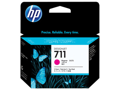 HP Cart. d'encre 711 magenta CZ135A DesignJet T120/520 3x29ml