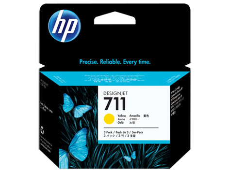 HP Cart. d'encre 711 yellow CZ136A DesignJet T120/520 3x29ml