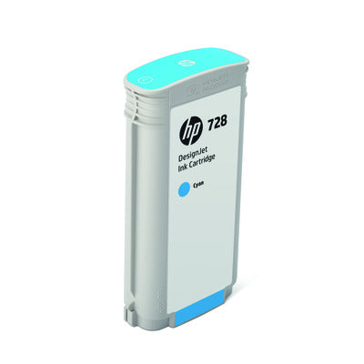 HP Cart. d'encre 728 cyan F9J67A DesignJet T730/T830 130ml