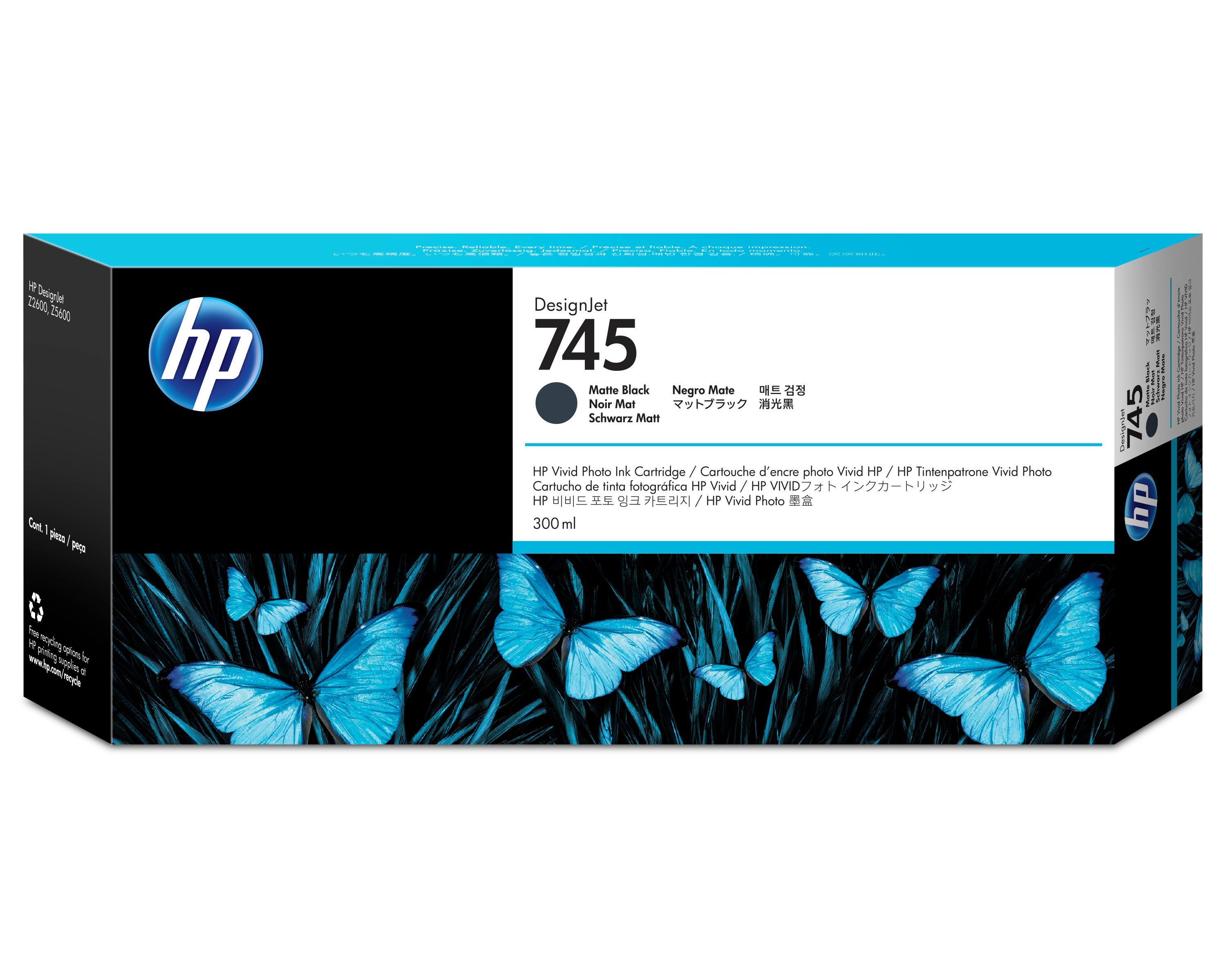 HP Cart. d'encre 745 matte black F9K05A DesignJet Z5600 300ml