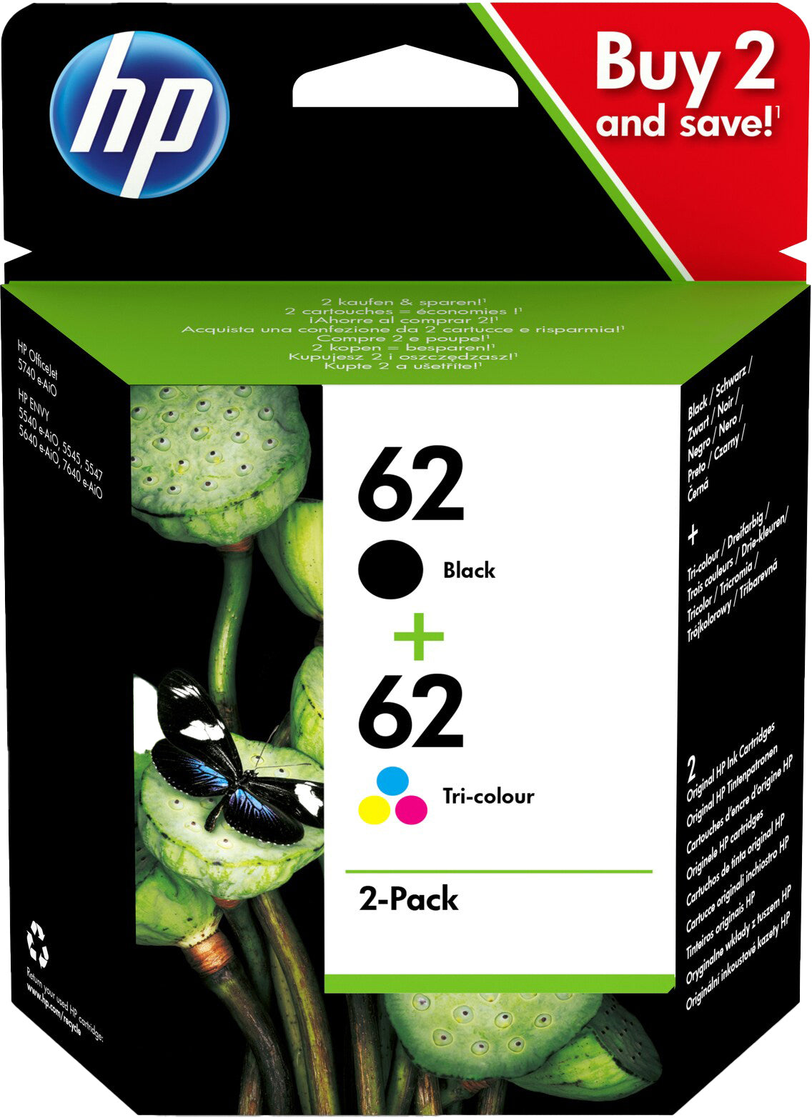 HP Combopack 62 BK/color N9J71AE Envy 5640 e-AiO 200/165 p.