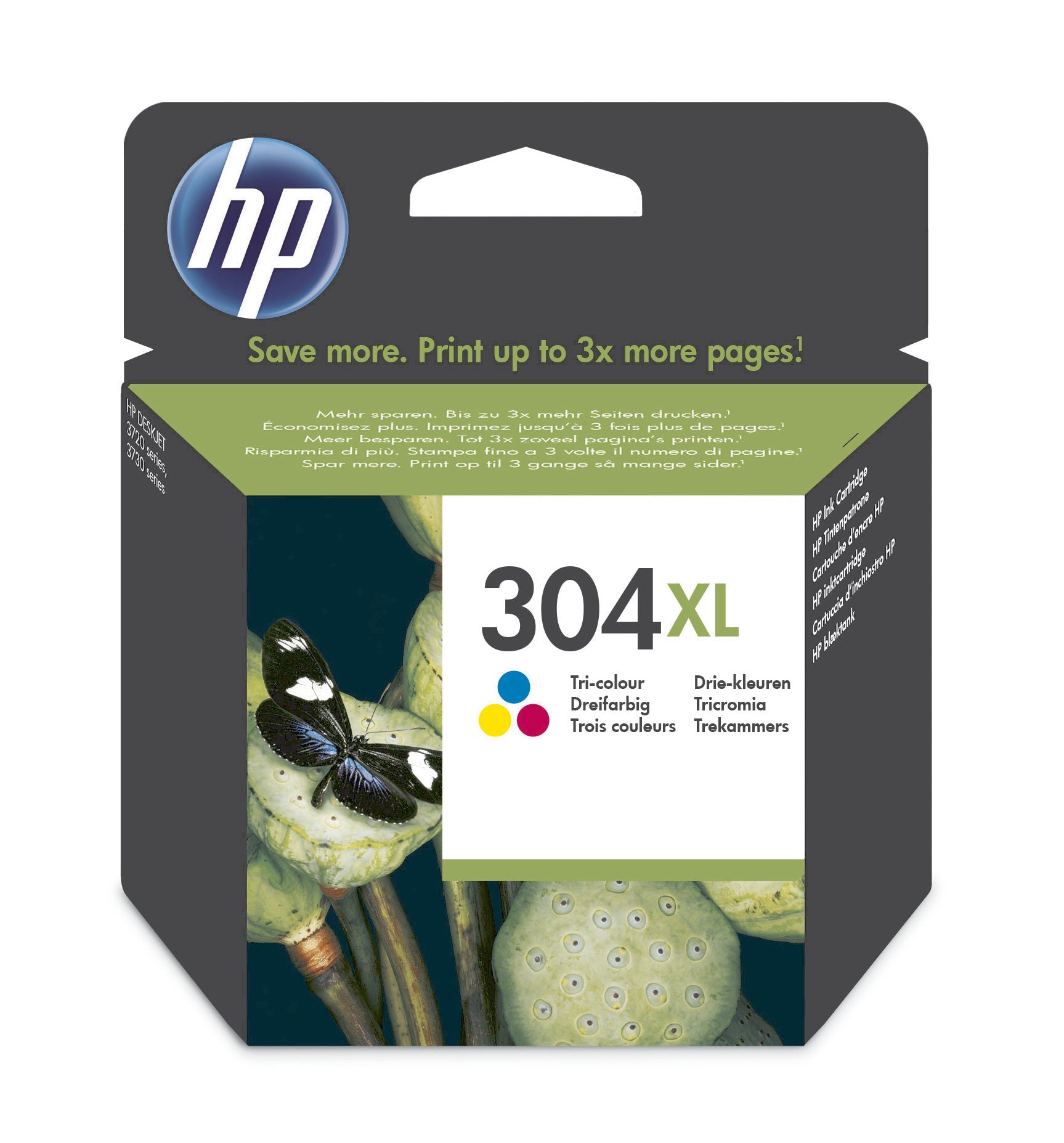 HP Cartouche d'encre 304XL color N9K07AE DeskJet 3720/30 300 pages