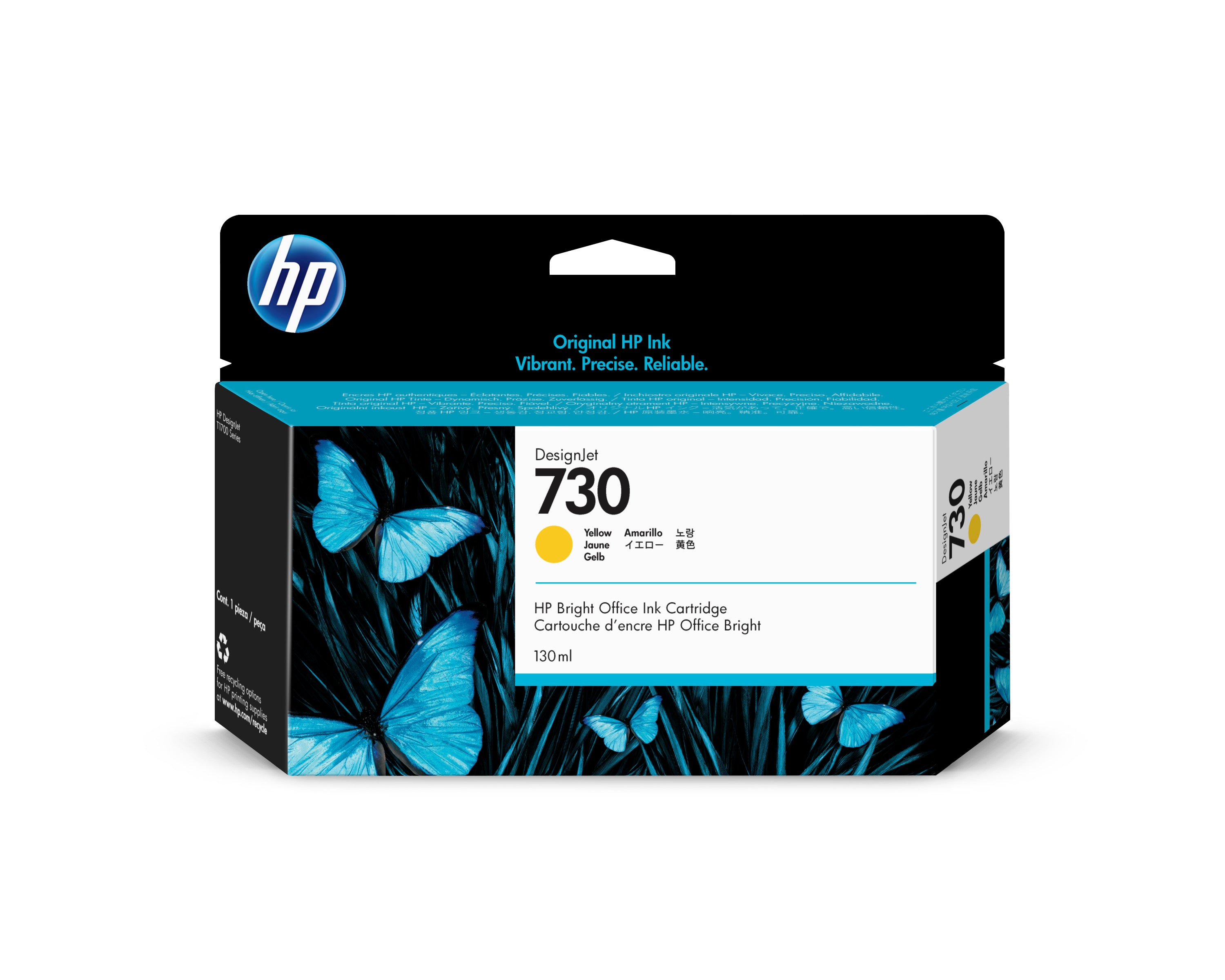 HP Cart. d'encre 730 yellow P2V64A DesignJet T1700 130ml