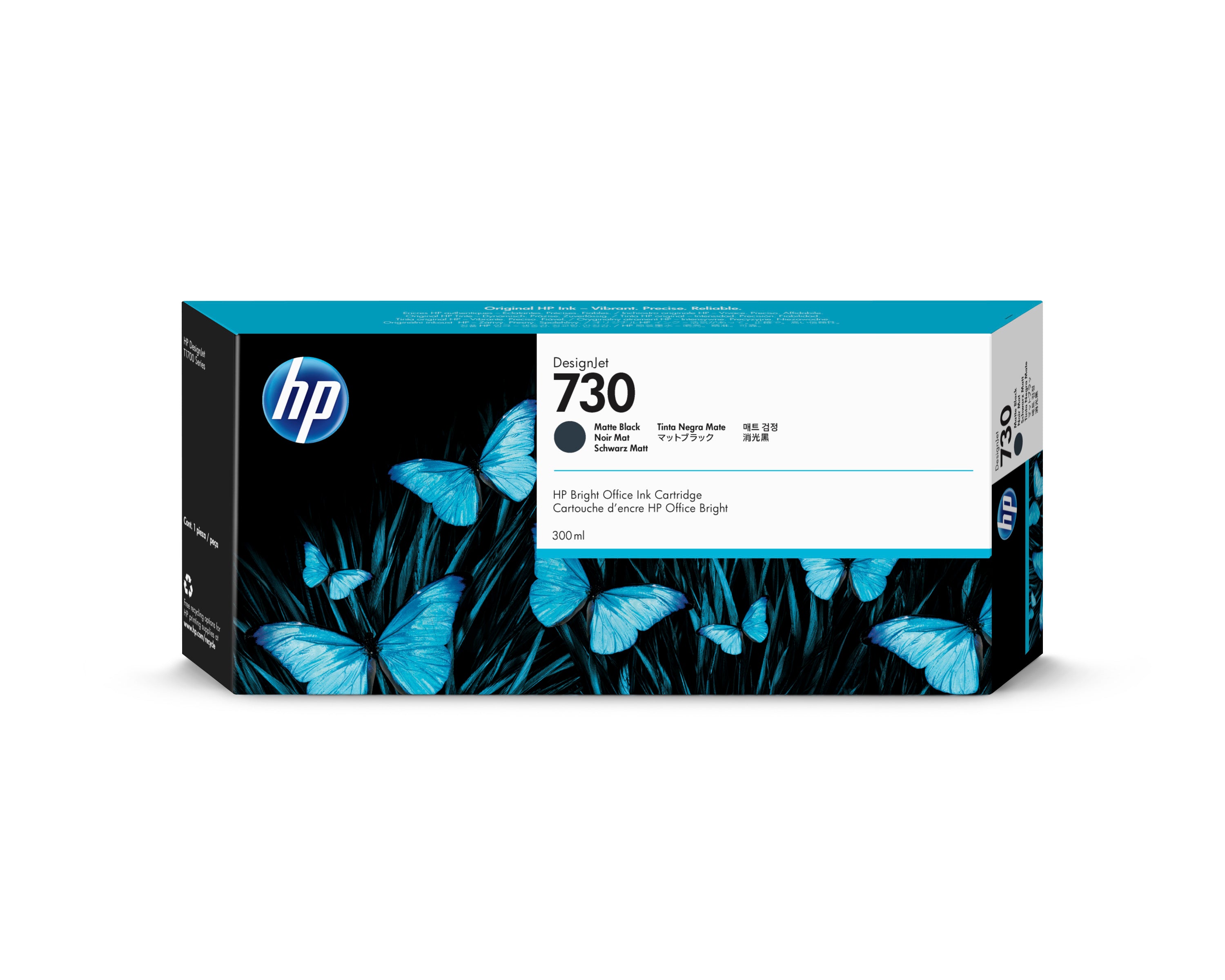 HP Cart. d'encre 730 matte black P2V71A DesignJet T1700 300ml