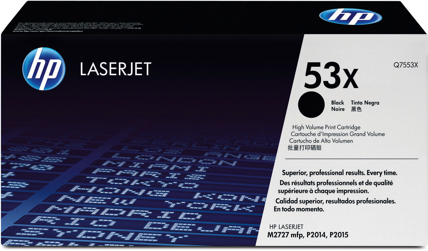 HP Cartouche toner 53X noir Q7553X LaserJet P2015 7000 pages
