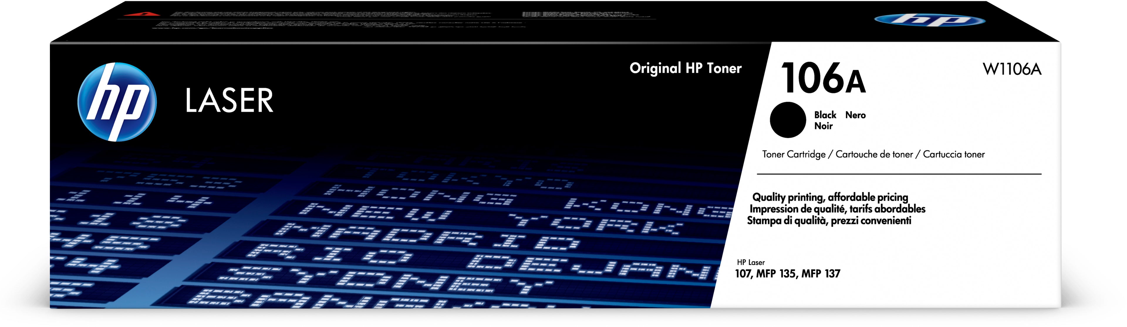 HP Cartouche Toner 106A noir W1106A Laser 107w 1000 p.