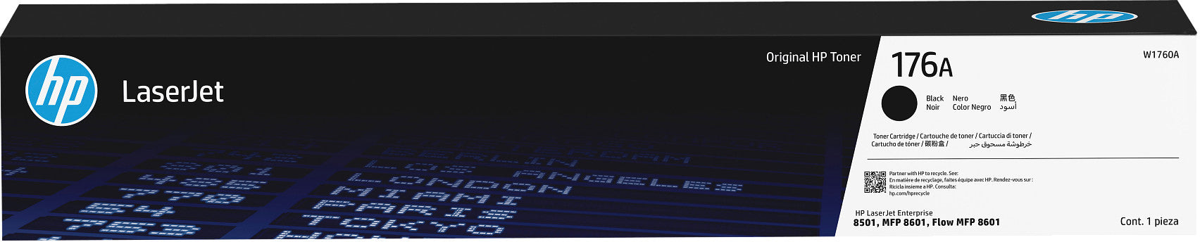 HP Cartouche toner 176A noir W1760A LJ Ent.8501/MFP8601 45'000 p.