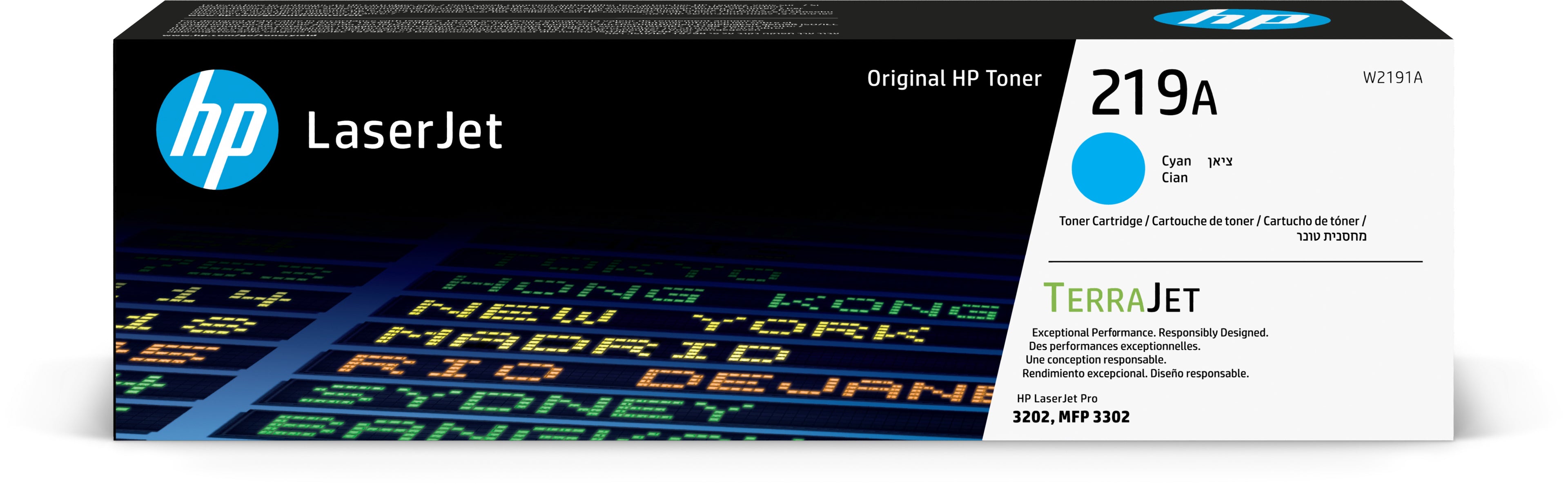 HP Cartouche toner 219A cyan W2191A CLJ Pro 3202/MFP 3302 1200 p.