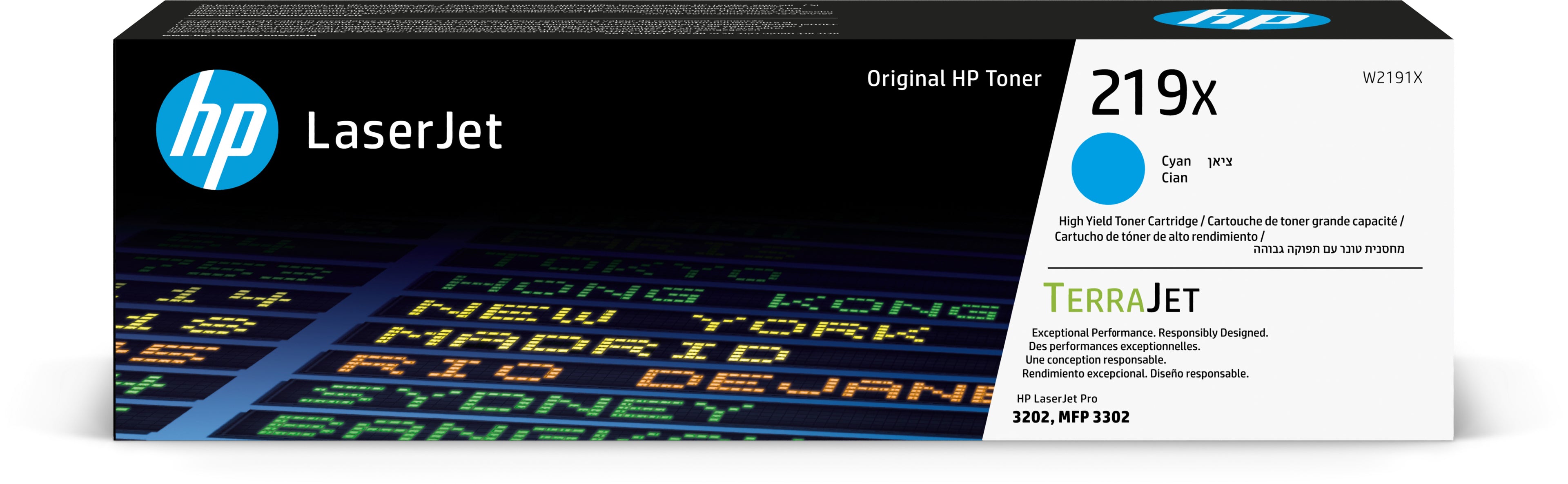 HP Cartouche toner 219X cyan W2191X cLJ Pro 3202/MFP 3302 2500 p.