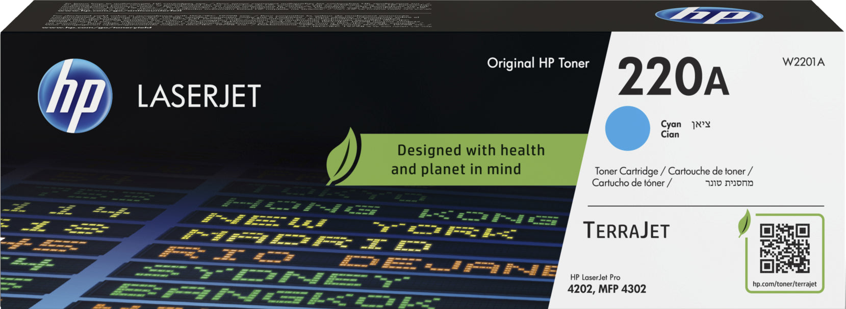 HP Cartouche toner 220A cyan W2201A CLJ Pro 4202/MFP 4302 1800 p.