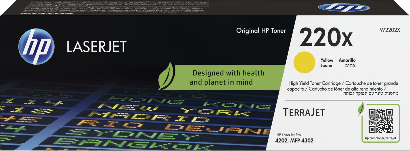 HP Cartouche toner 220X yellow W2202X CLJ Pro 4202/MFP 4302 5500 p.