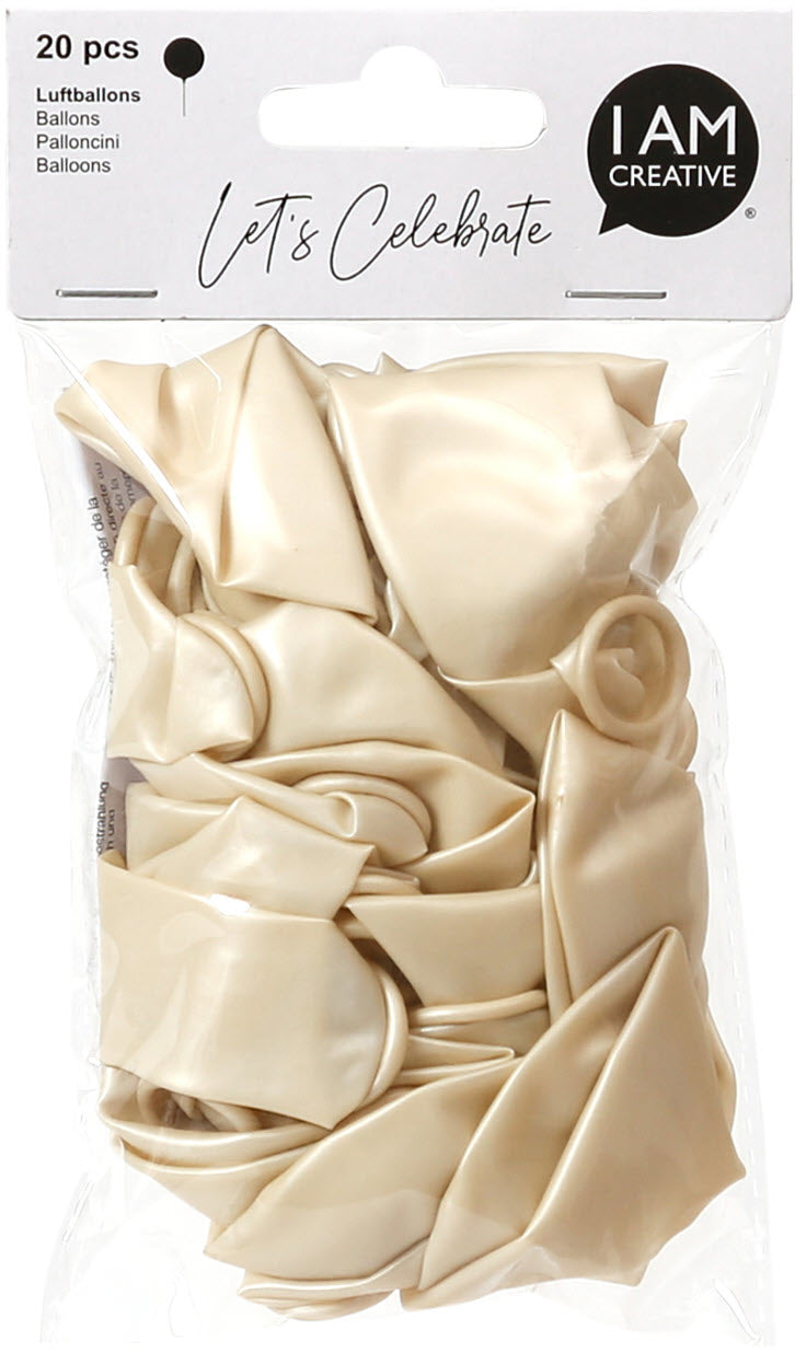 I AM CREATIVE Ballons, crème, métallique 6010.72 20 pcs.