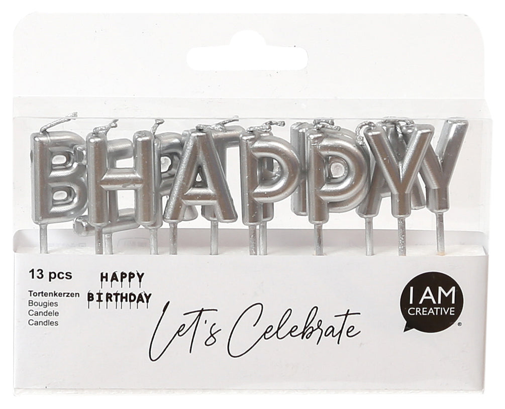 I AM CREATIVE Bougies, Bon anniversaire 6010.907 argent