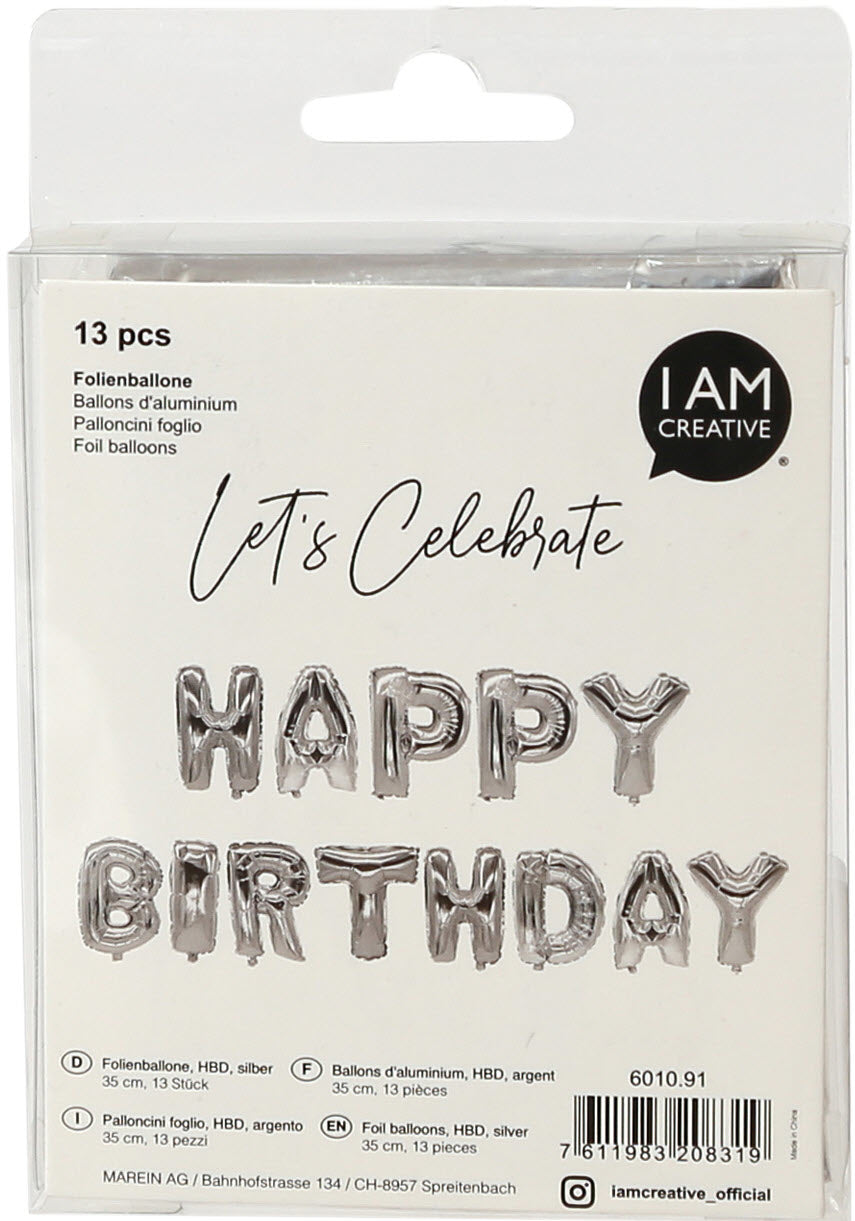 I AM CREATIVE Ballon aluminium HBD 35cm 6010.91 argent