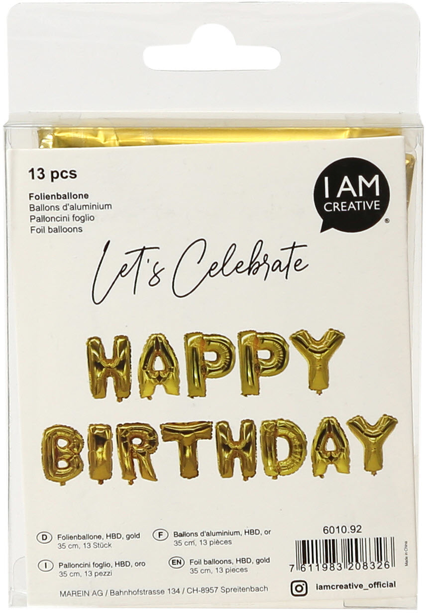 I AM CREATIVE Ballon aluminium HBD 35cm 6010.92 or