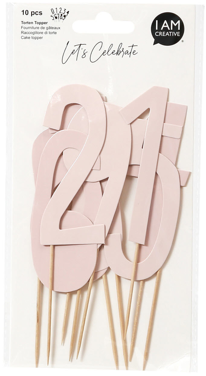 I AM CREATIVE Number Picker, rose, 13cm 6010.942 10 pcs.