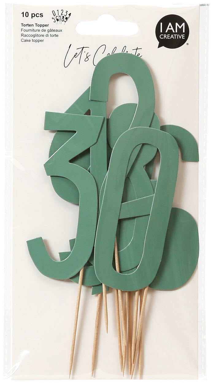 I AM CREATIVE Number Picker, menthe,13cm 6010.943 10 pcs.