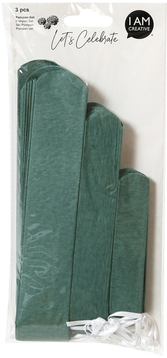I AM CREATIVE Ponpons Set,20/30/40cm 6010.967 3 pcs. Menthe