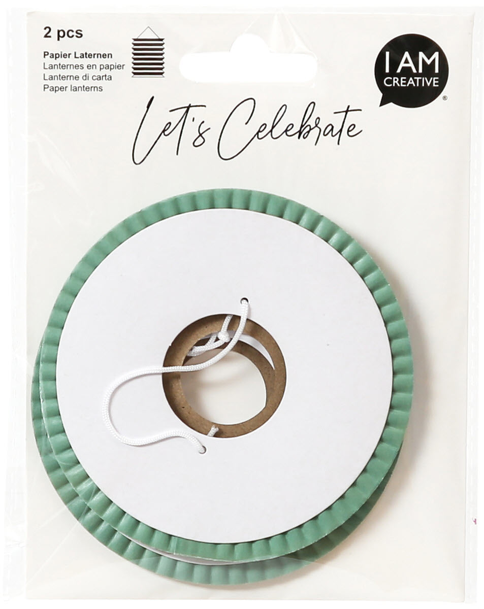 I AM CREATIVE Lanterne en papier,10cm 6010.969 2 pcs. Menthe