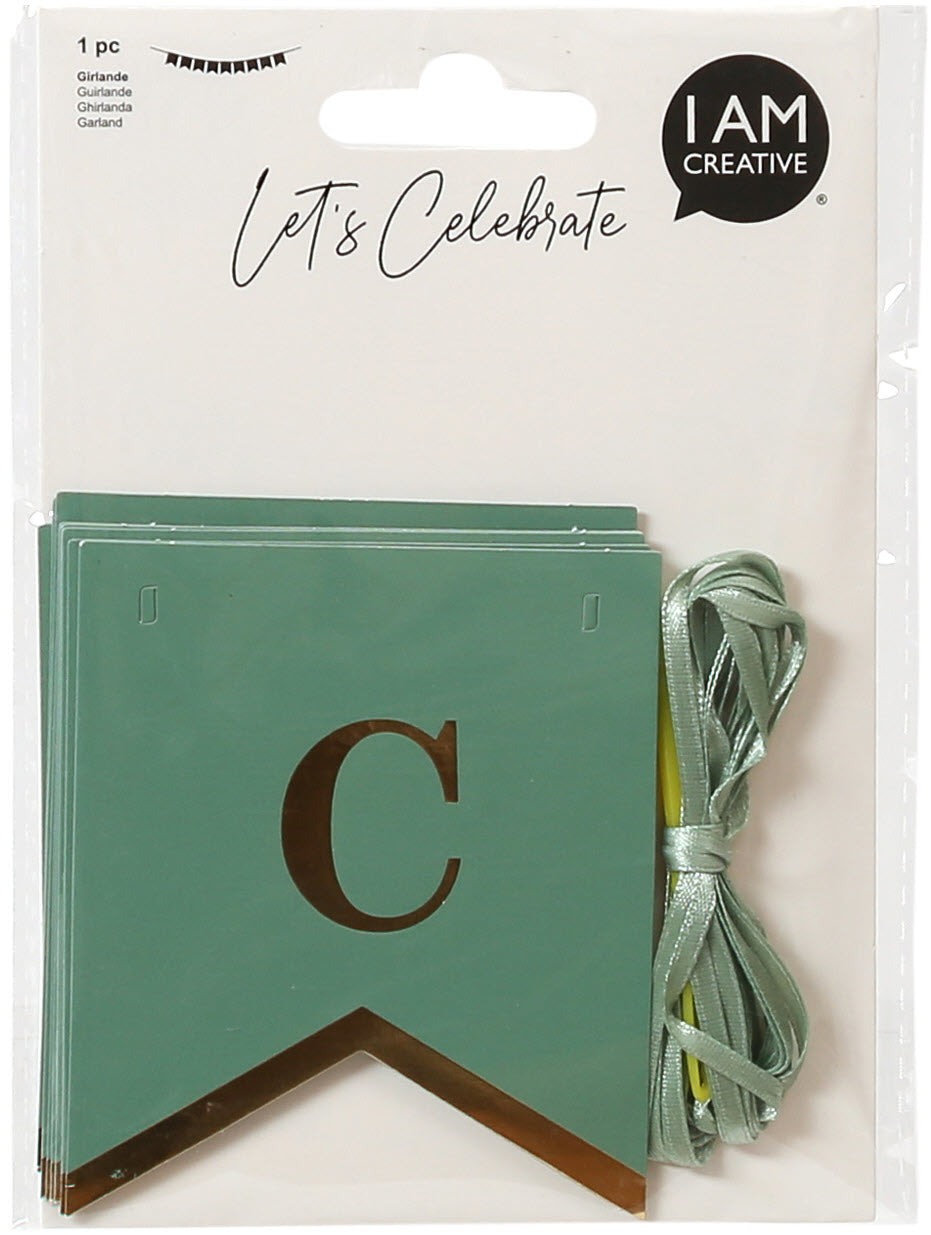 I AM CREATIVE Mini Fanion Fête, 2m 6010.974 menthe