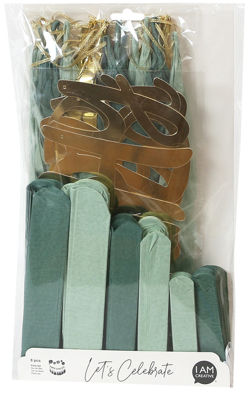 I AM CREATIVE Set Fête, mix menthe, or 6010.983 8 pcs.