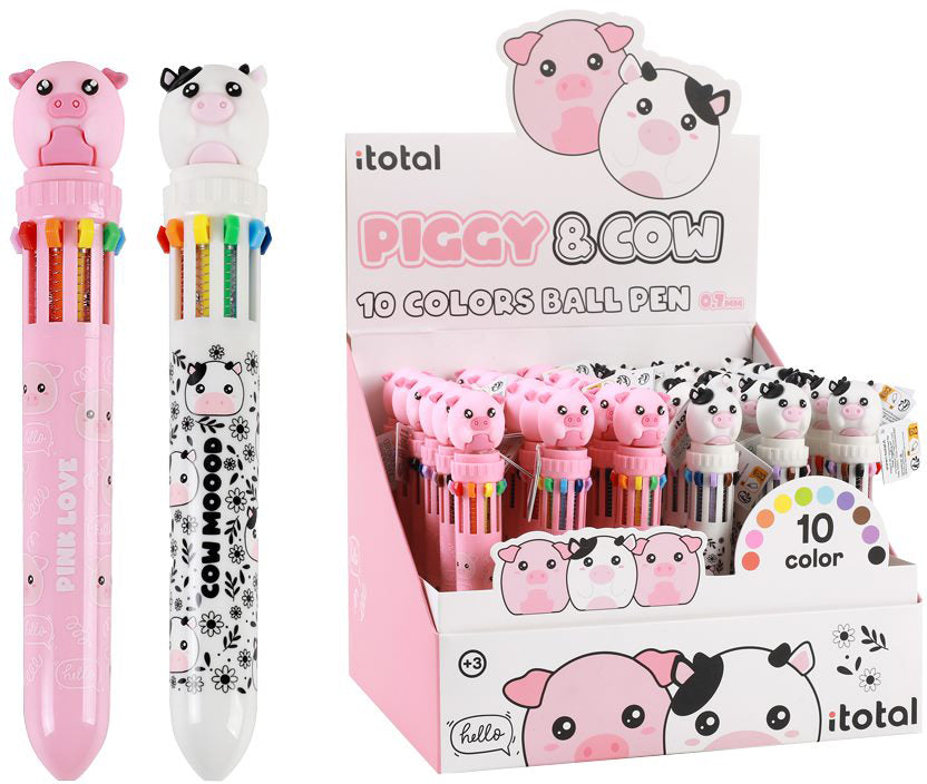 I-TOTAL Stylo multicol truie & vache XL2370G 10 couleurs
