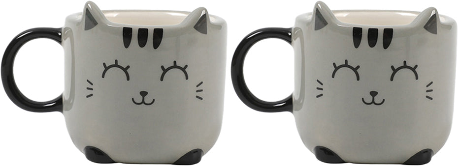 I-TOTAL Tasse à expresso Set à 2 pcs XL2520C Grey Cat