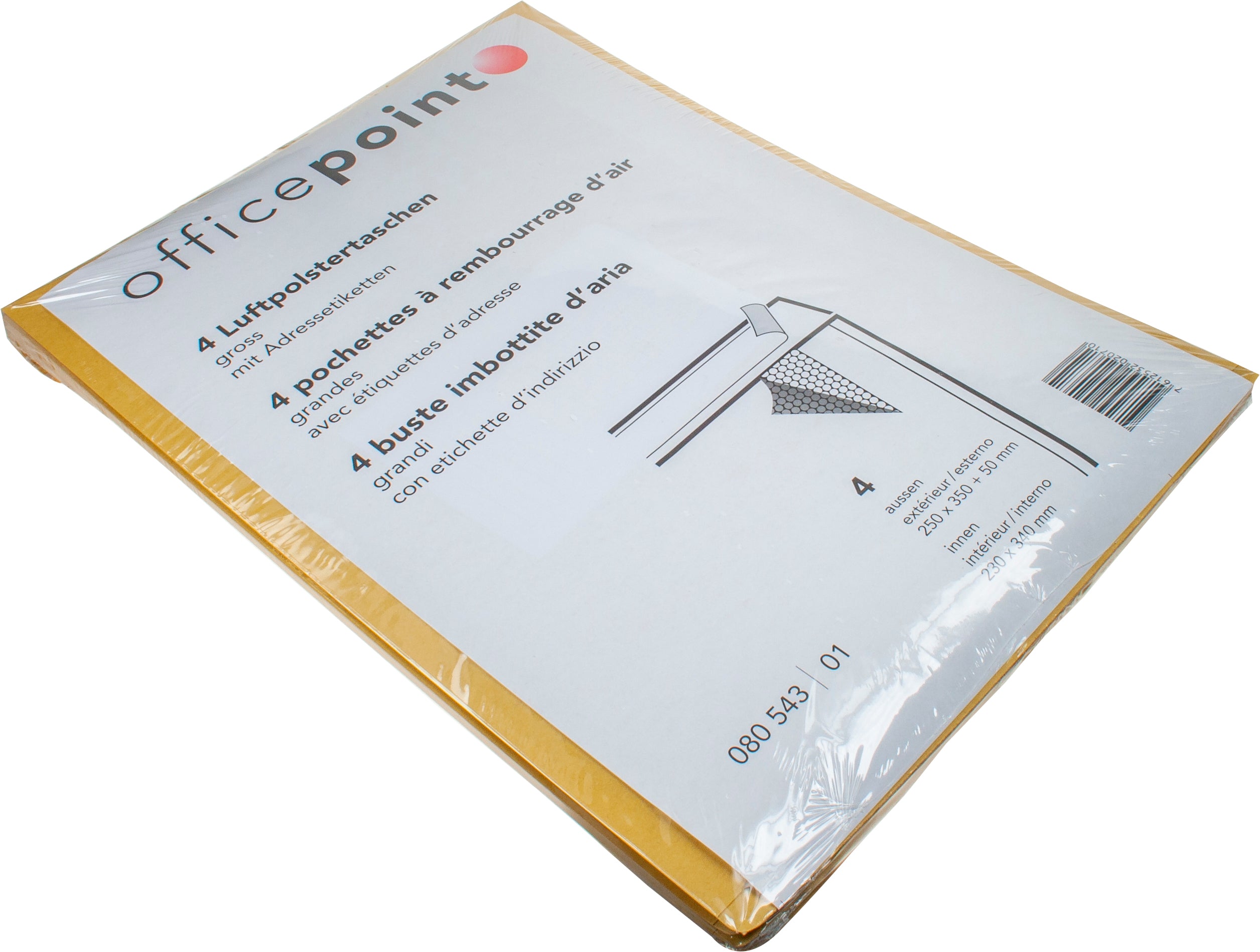 NEUTRAL Luftpolstertaschen gross 4er GROSS brunir, 250x350x50mm