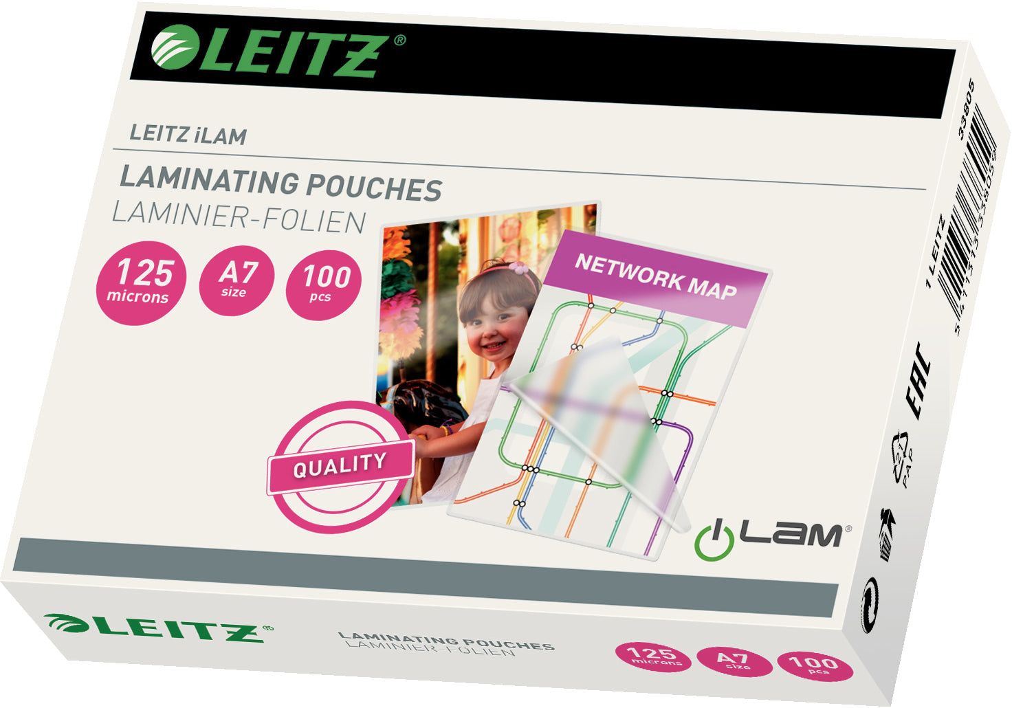 LEITZ     Pochettes à plastif.        A7
