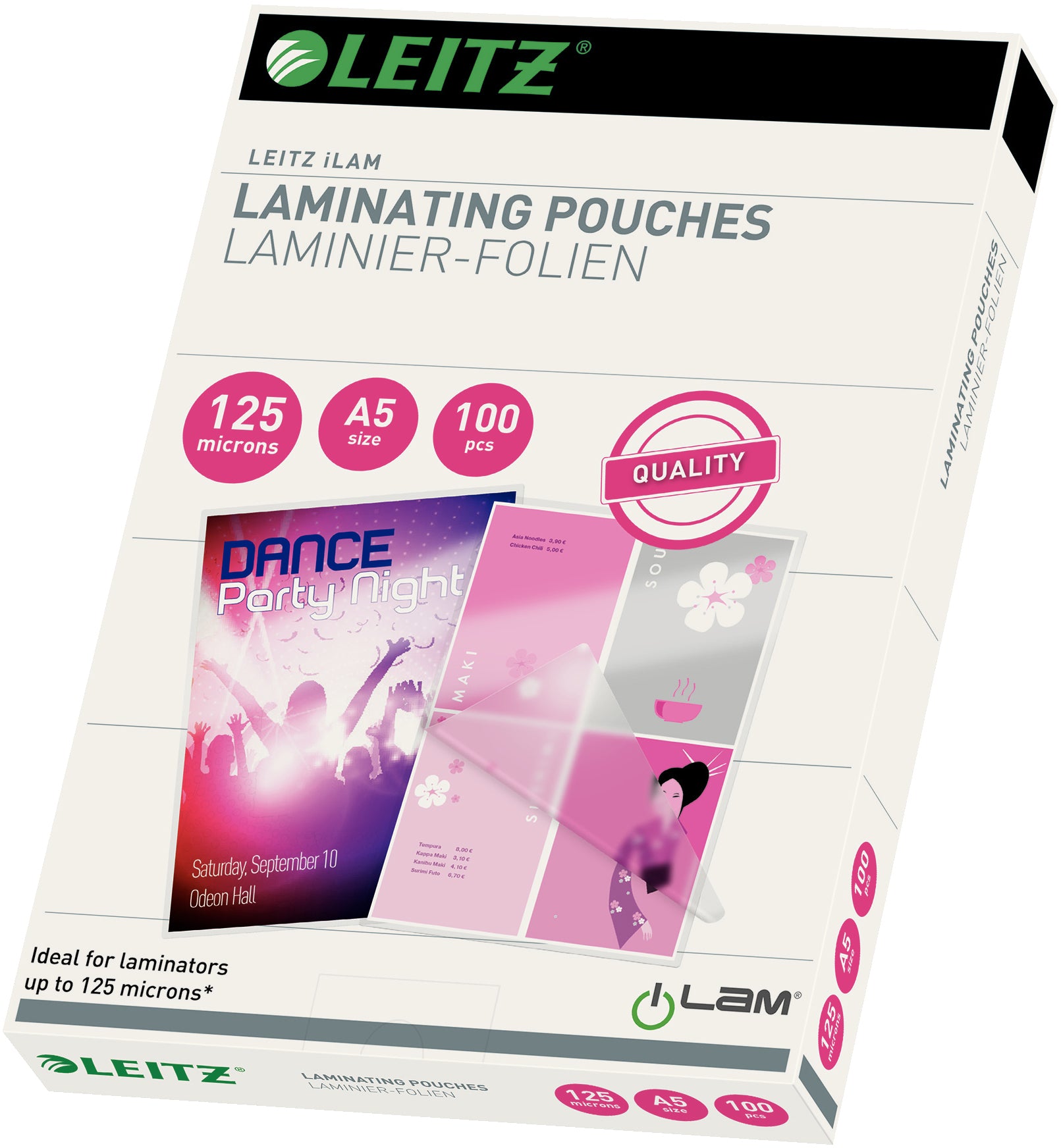 LEITZ     Pochettes à plastif.        A5