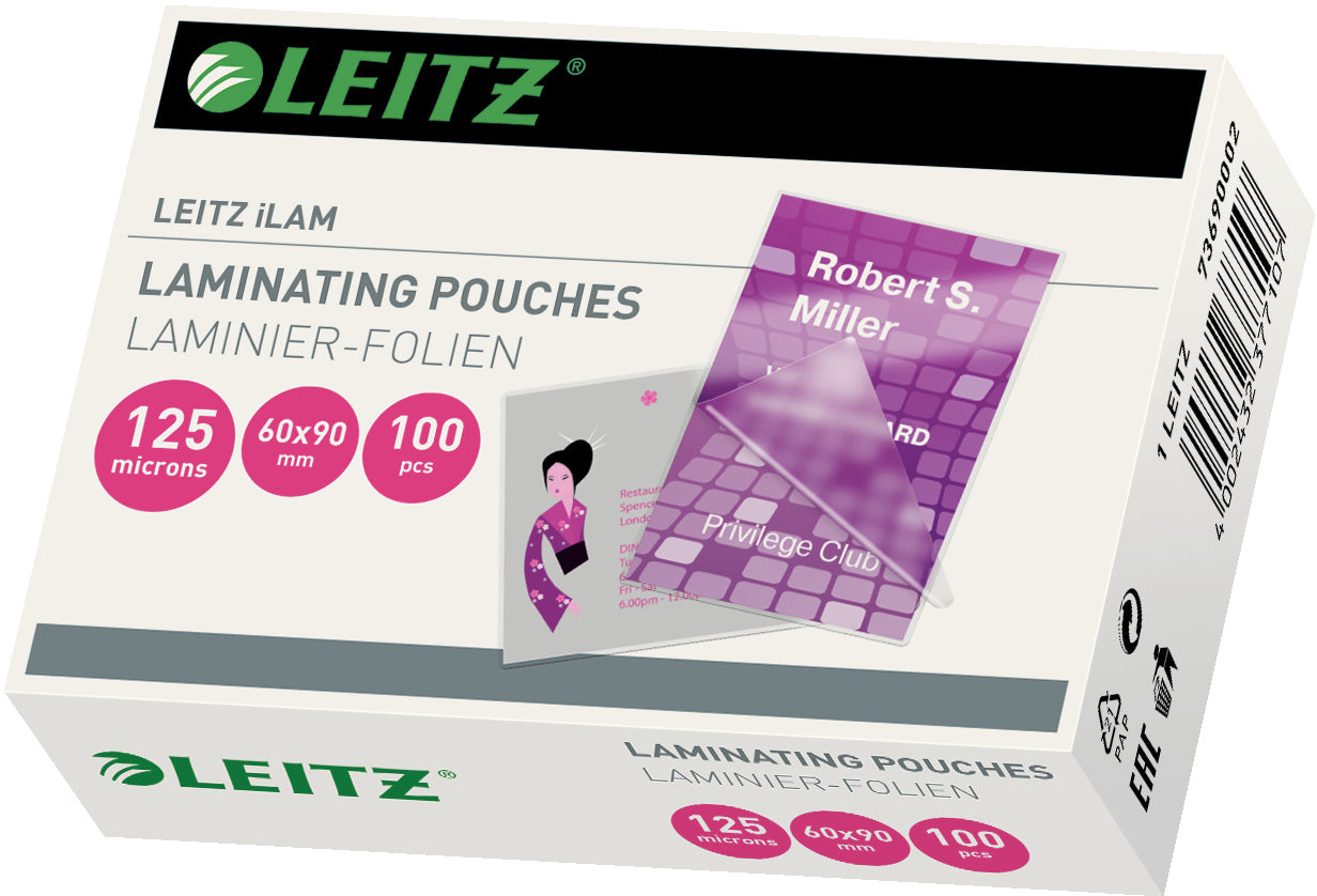 LEITZ     Pochettes à plastif.   60x90mm