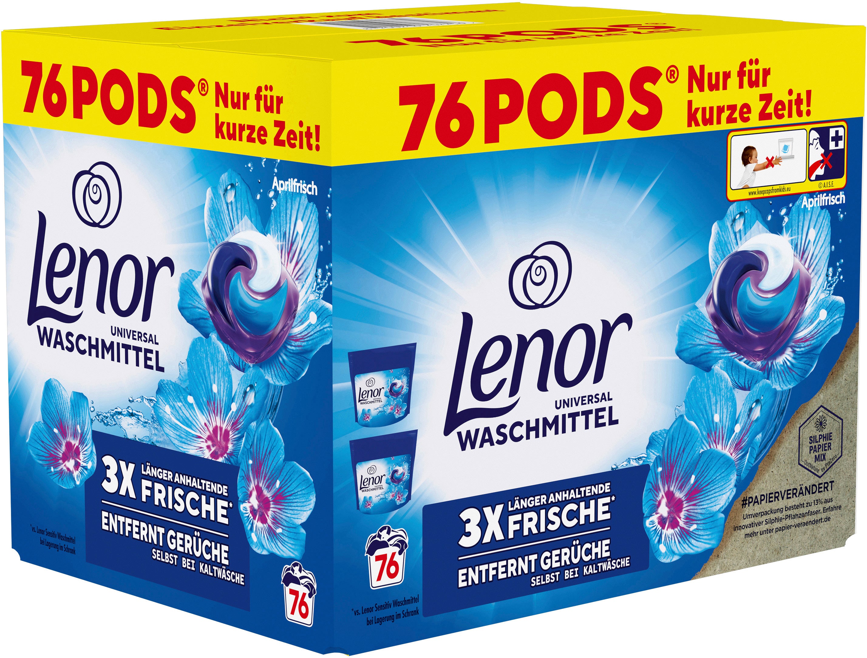 LENOR Détergent Allin1 972043 Frais d'avril 76 Pods