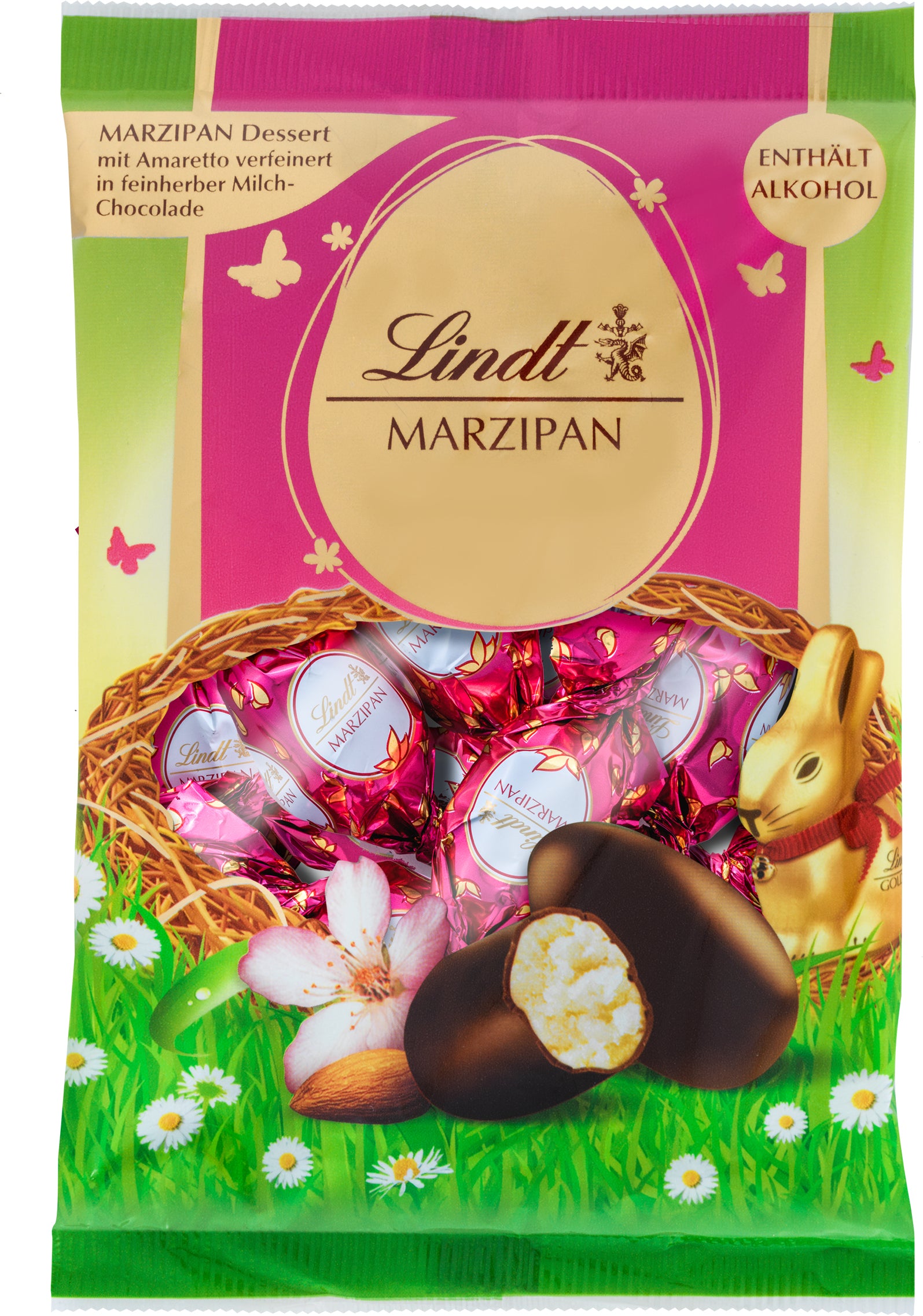 LINDT Oeufs Pâte d'amande foncée 668298 avec alcool 85g